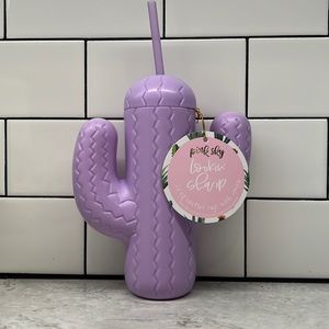 Pink Sky Cactus Cup w/ straw